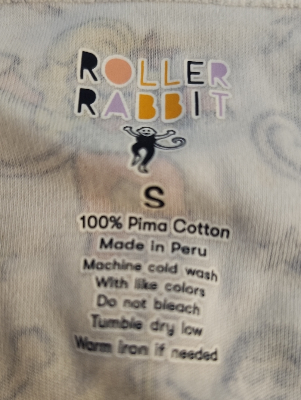 Women’s Roller Rabbit Monkey Pajama Set Pima Cotton Monkeys Small - Picture 5 of 8